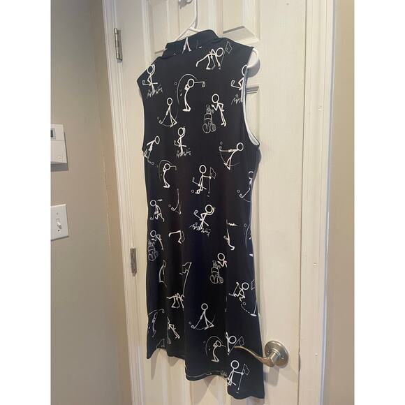 CEGolfs Patterned Golf Dress in Black and White Sleeveless, A71 - Picture 7 of 7
